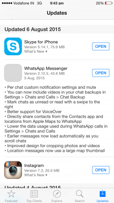 WhatsApp iOS Güncellemesi